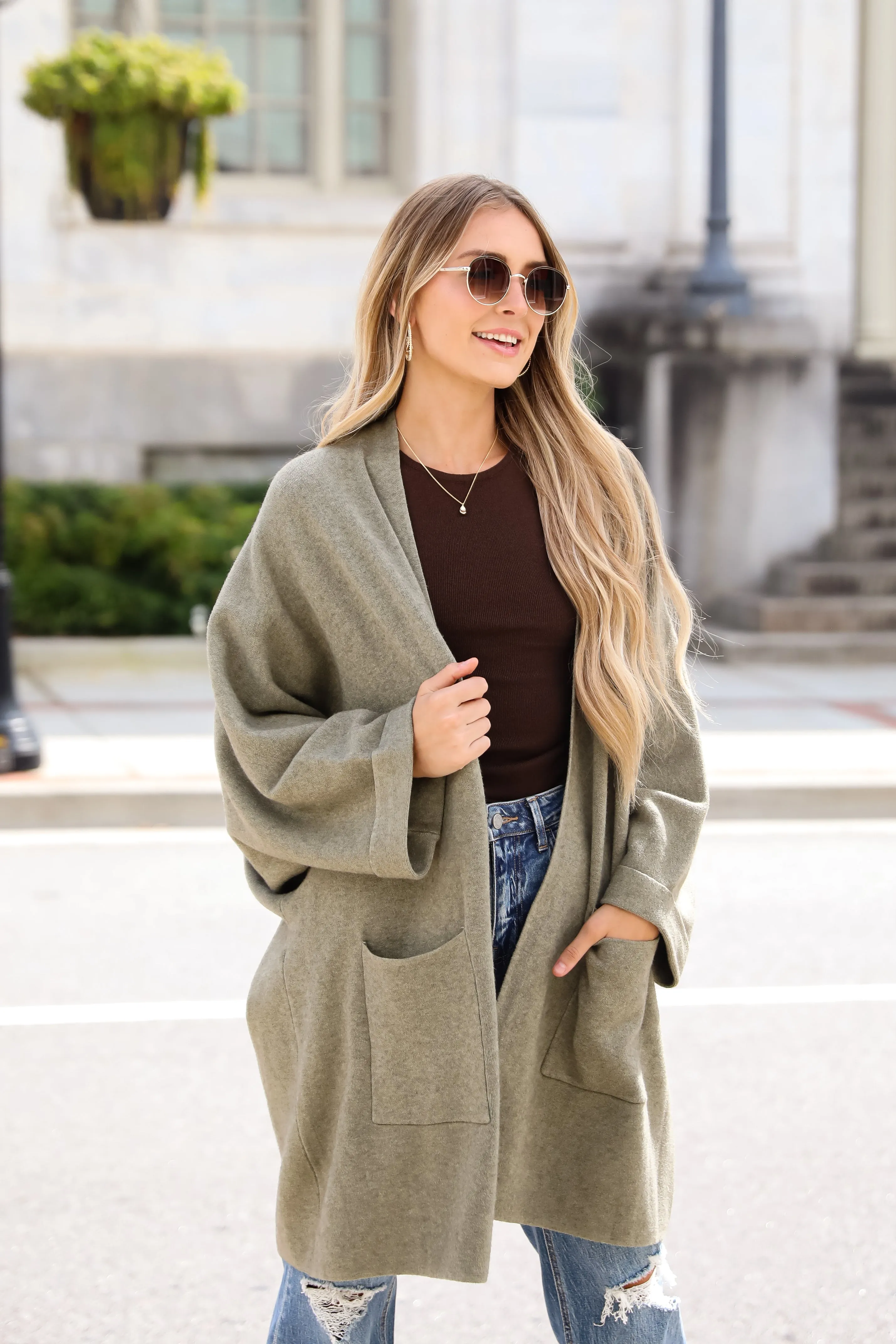 FINAL SALE - Cabin Cuteness Olive Oversized Cardigan
