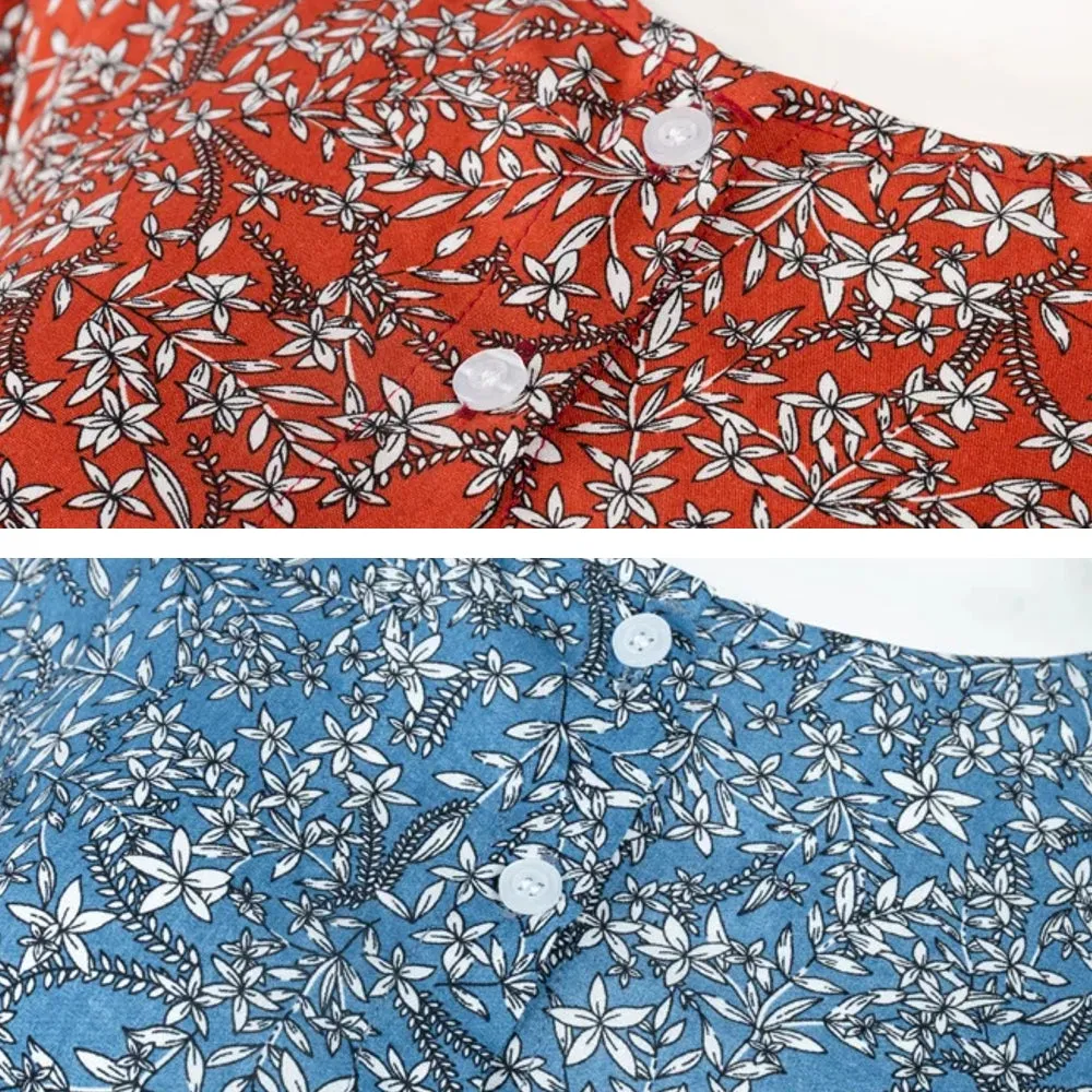 Floral Print O-neck Casual Holiday Bohemian Long Sleeve Tiered Women Maxi Dress