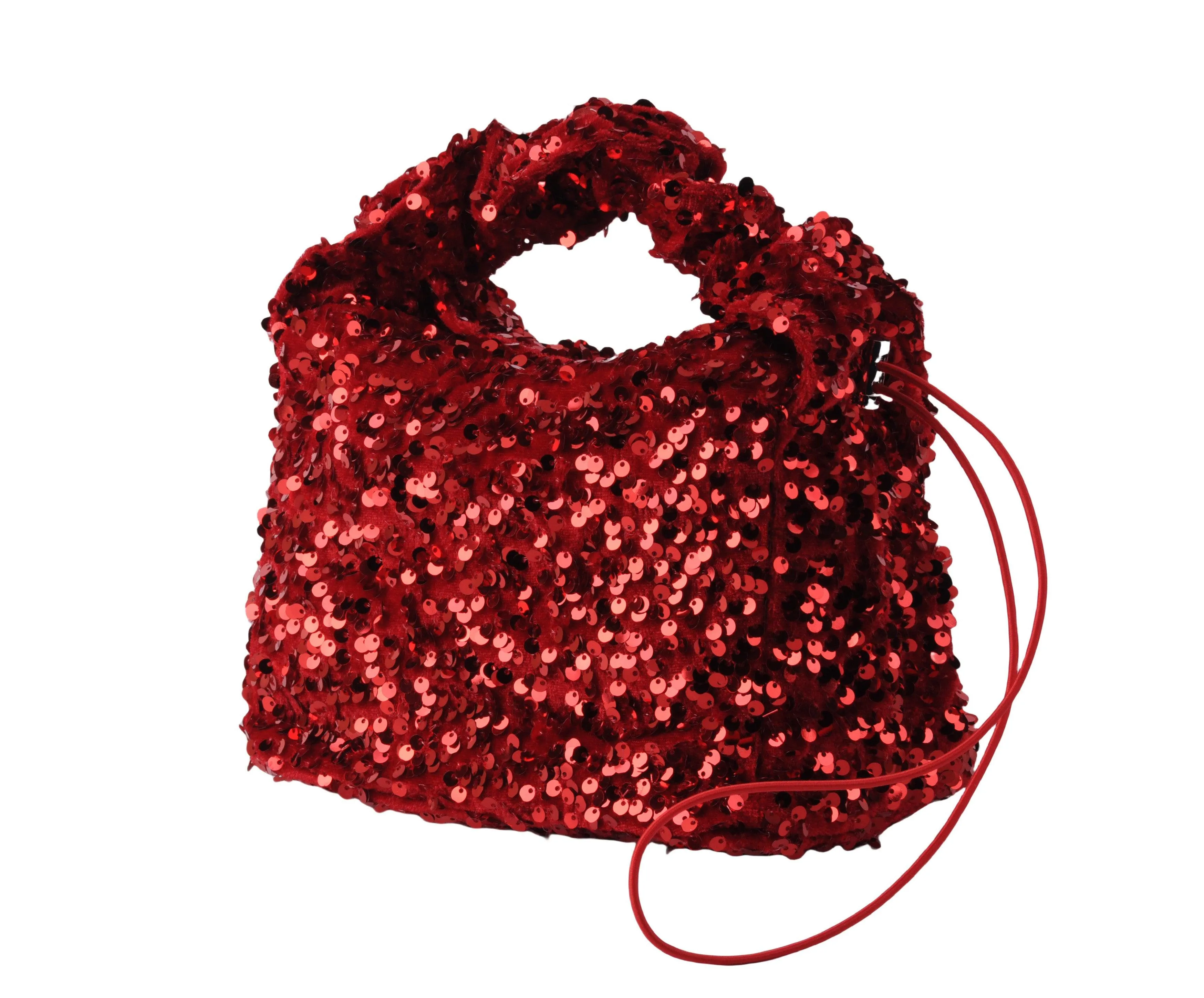 Fuzzy Sequin Scrunch Bag