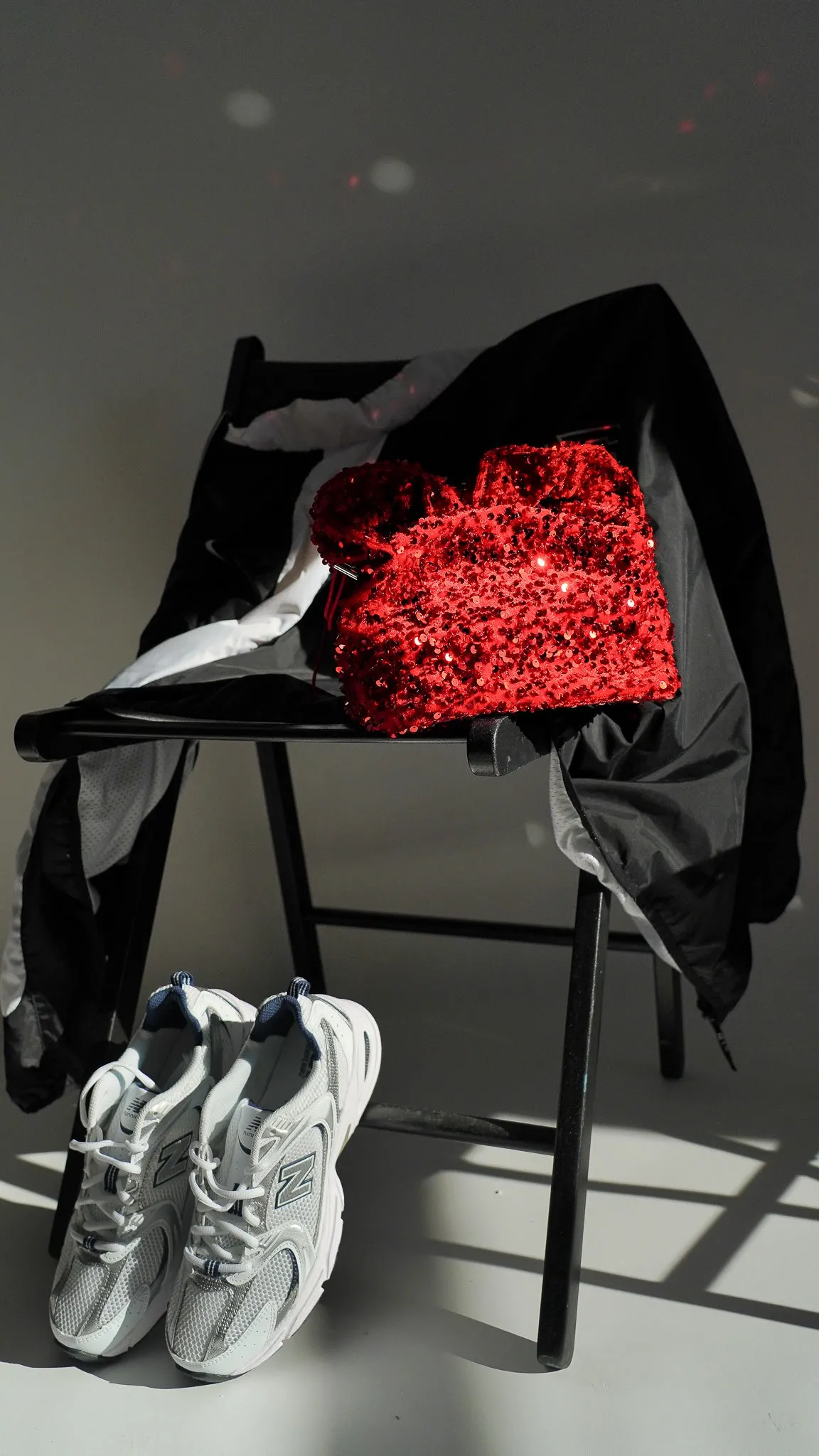 Fuzzy Sequin Scrunch Bag
