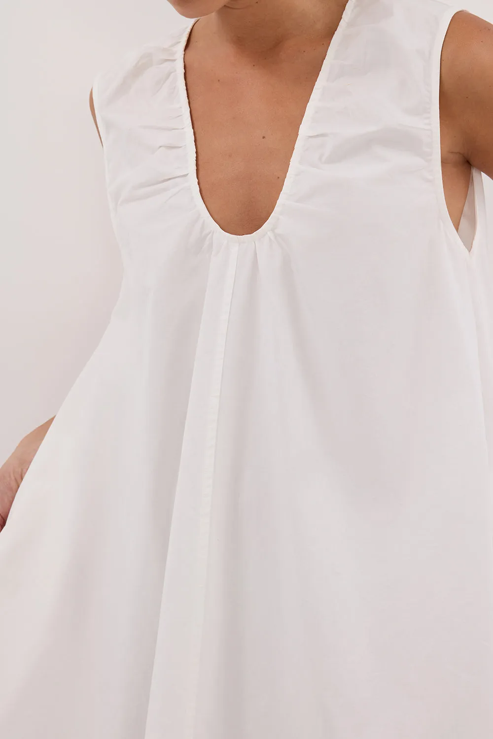 GABBY WHITE COTTON MINI DRESS