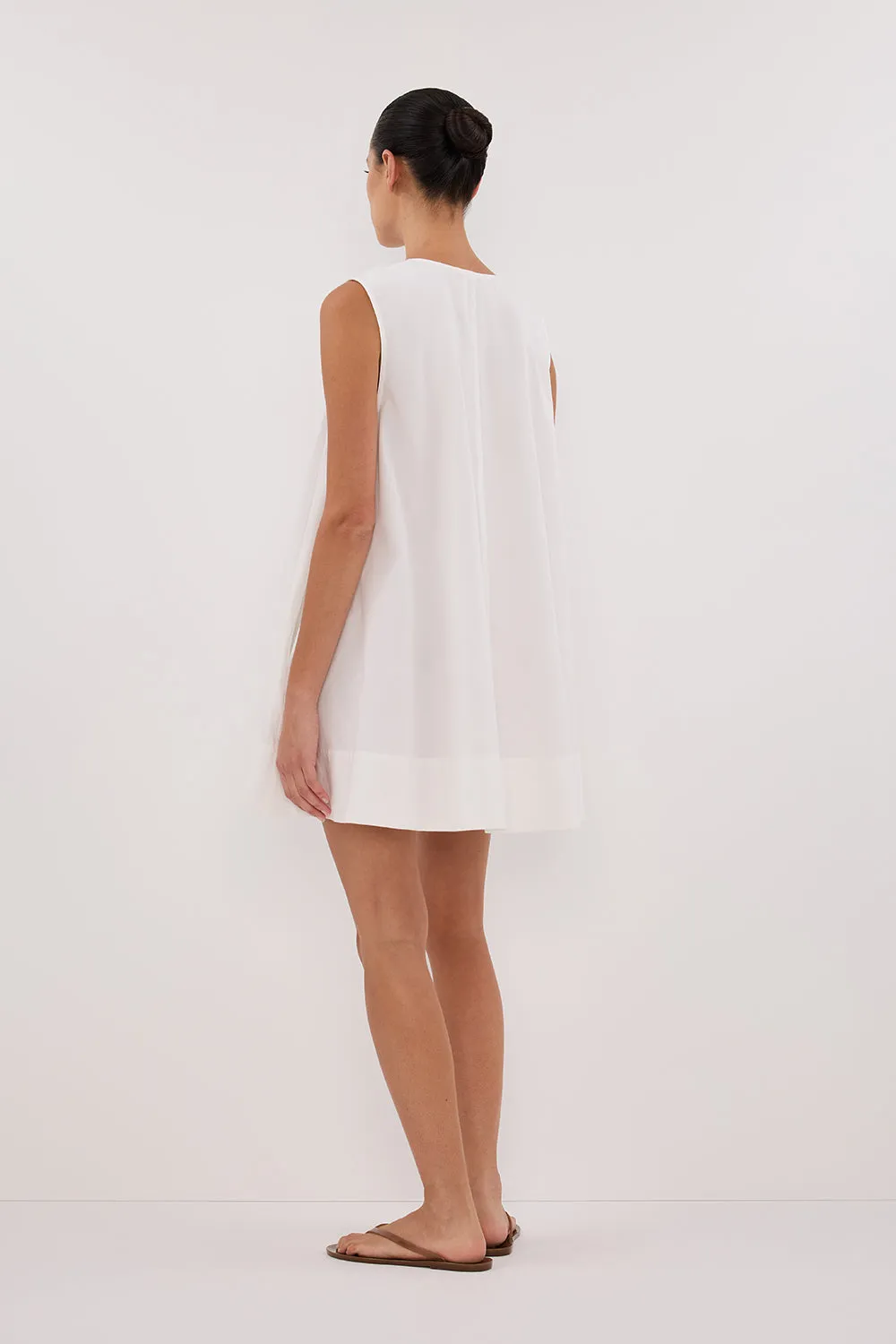 GABBY WHITE COTTON MINI DRESS