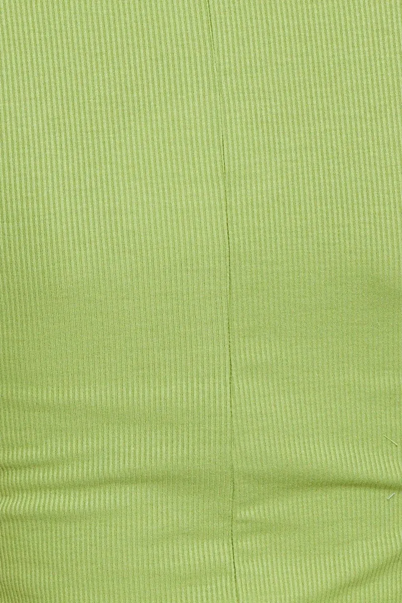 Green T Shirt Short Sleeve Crop Crew Neck