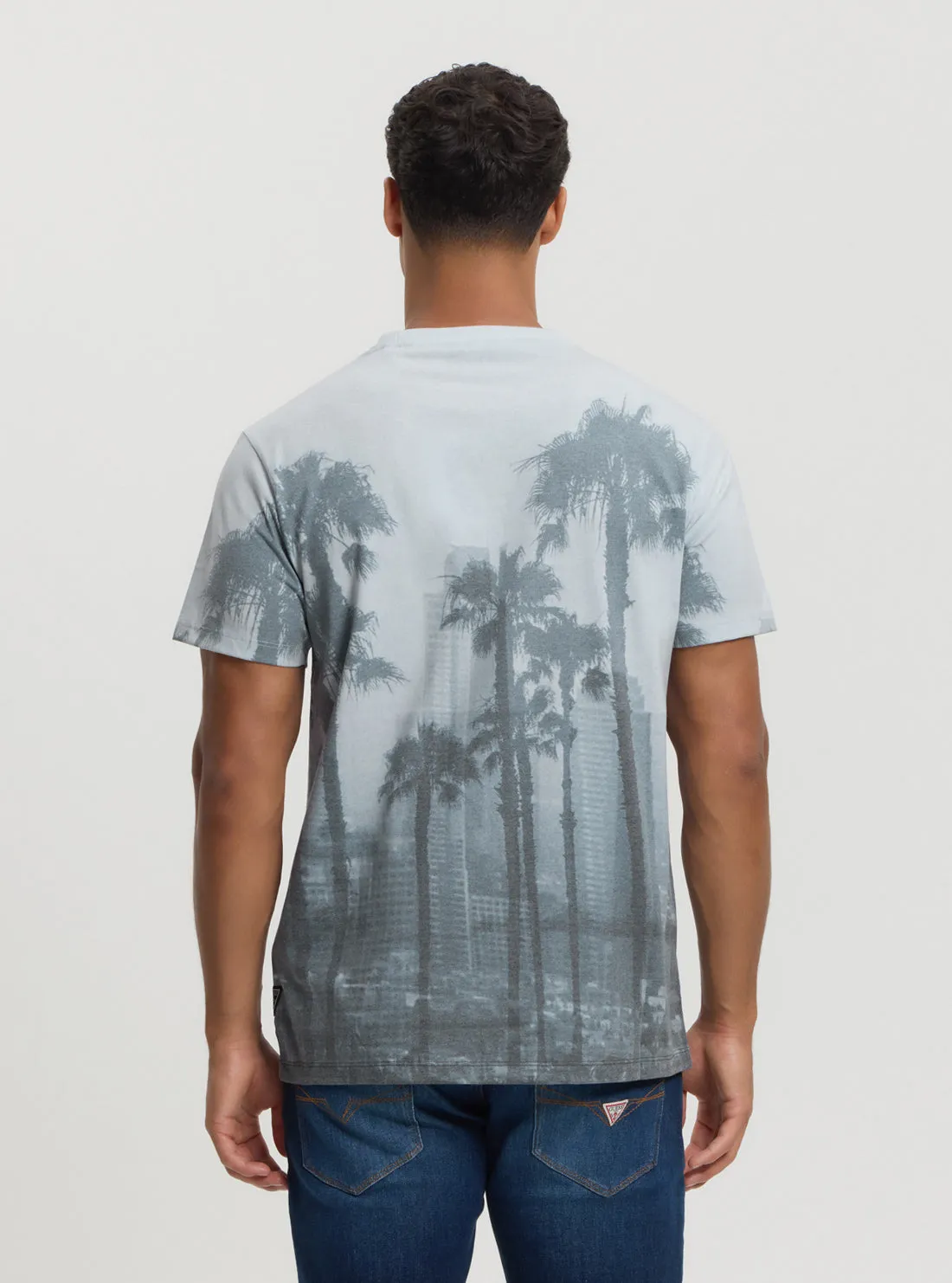 Grey Palm Print T-Shirt
