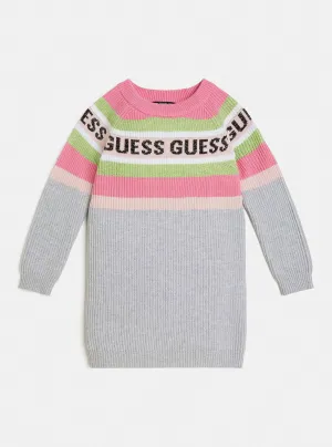 Grey Pink Knit Logo Dress (2-7)
