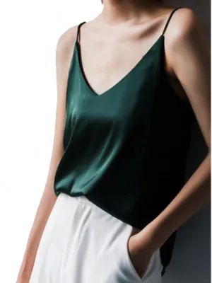 Halter Sexy V-neck Camisole Ladies Silk Camisole