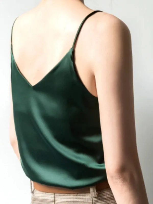 Halter Sexy V-neck Camisole Ladies Silk Camisole