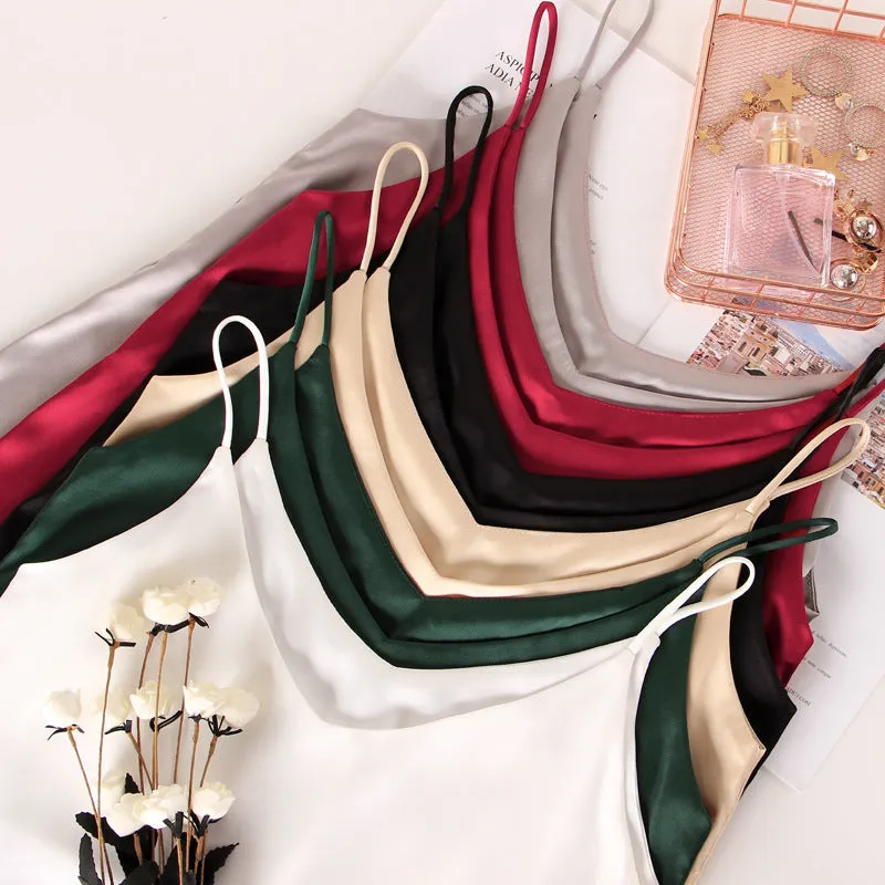 Halter Sexy V-neck Camisole Ladies Silk Camisole