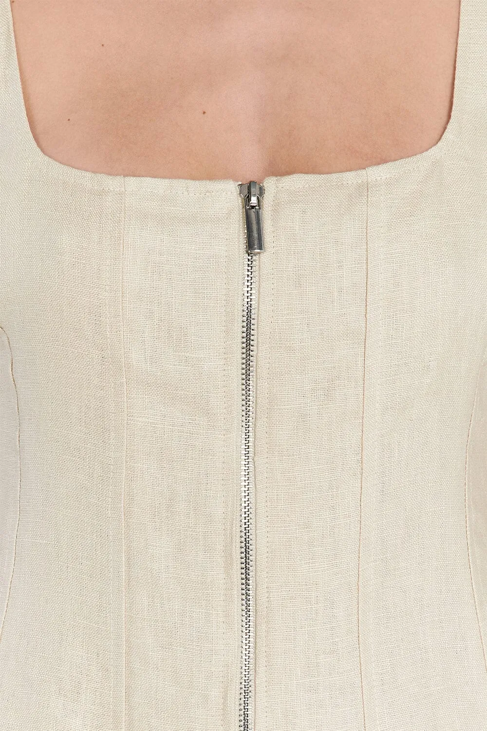 HARRIET SAND LINEN MINI DRESS