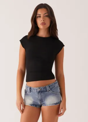 Headland Low Rise Denim Shorts - Light Wash Blue