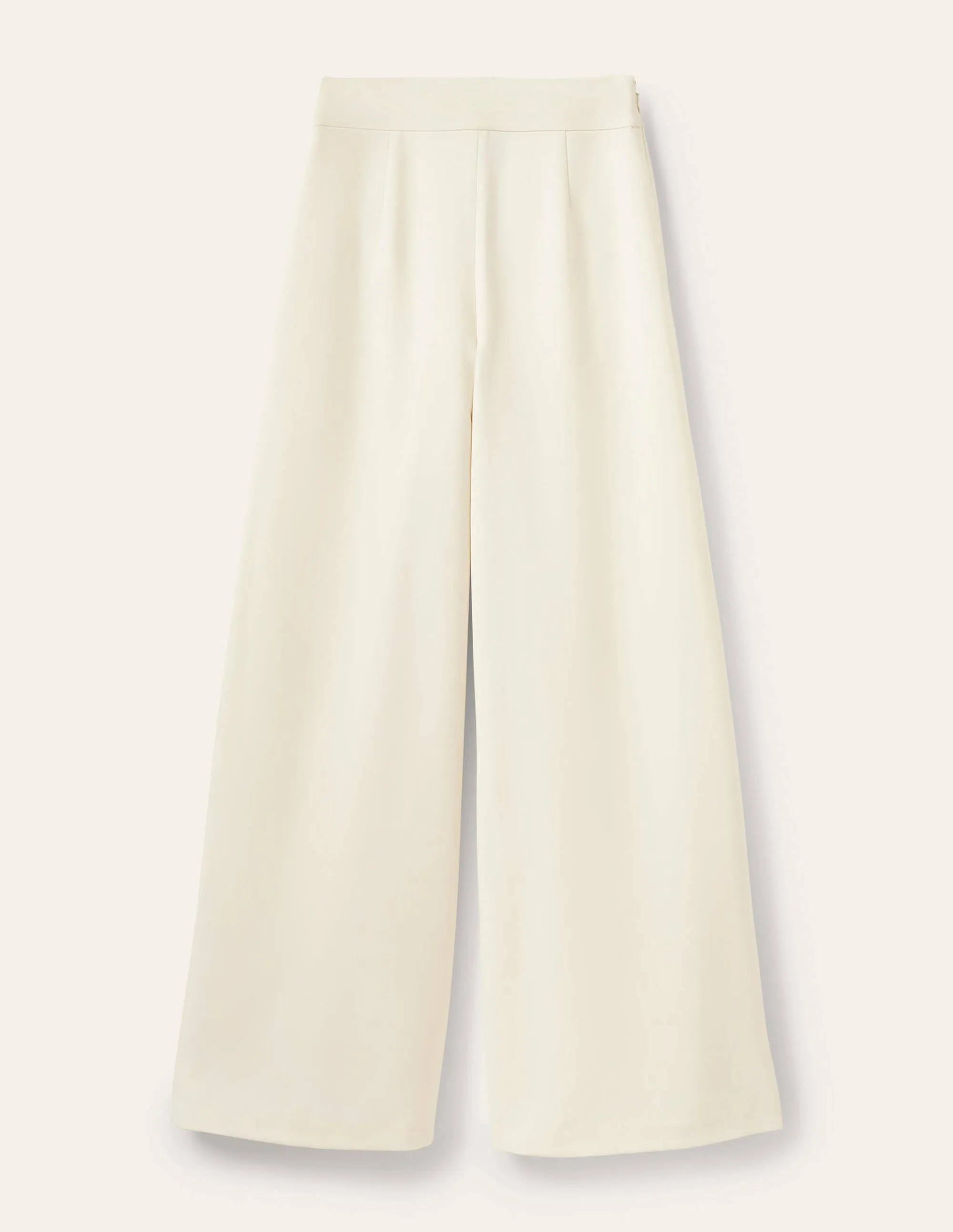 High Waisted Palazzo Trousers-Ivory
