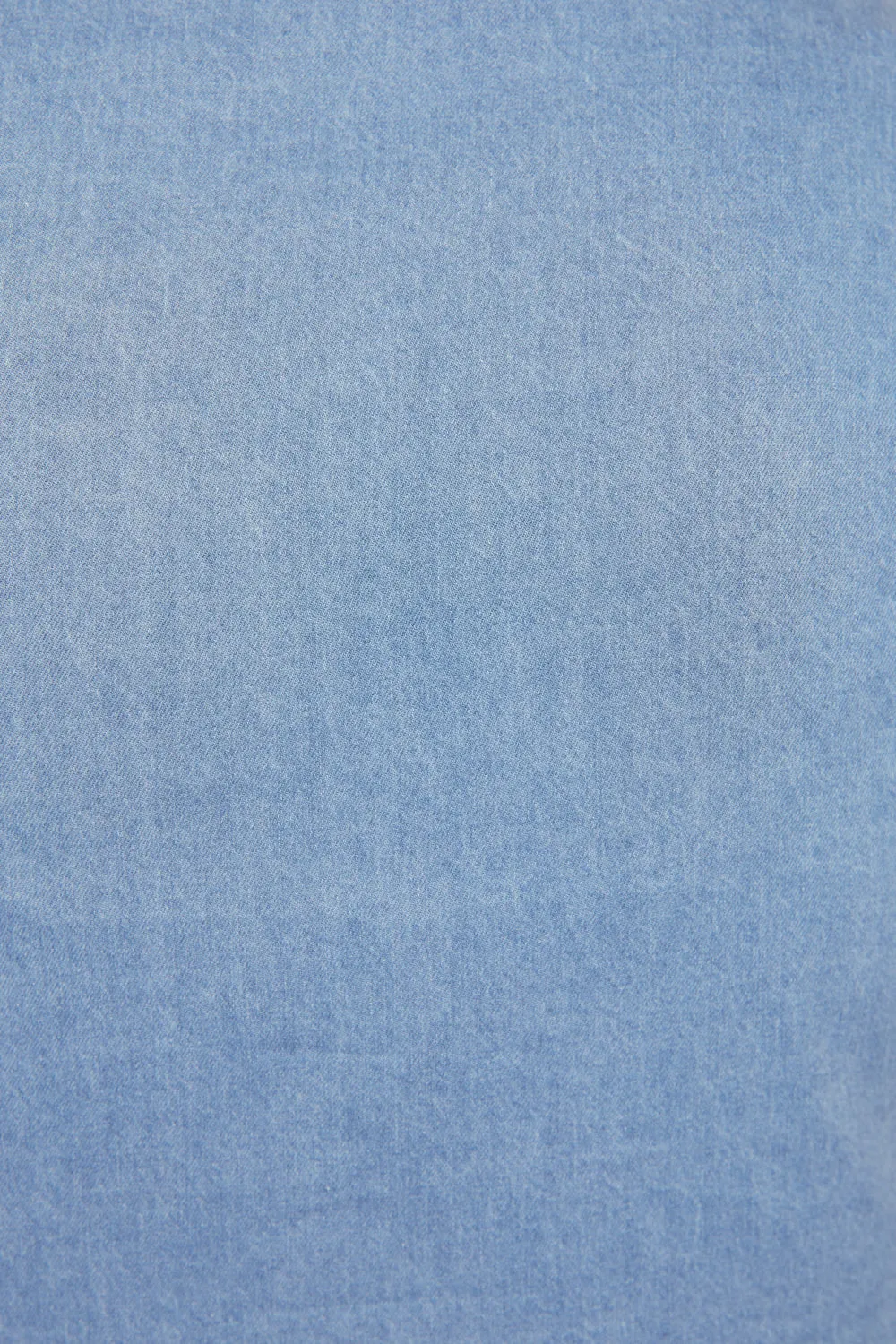 Ismay Chambray Short Dress in Light Wash