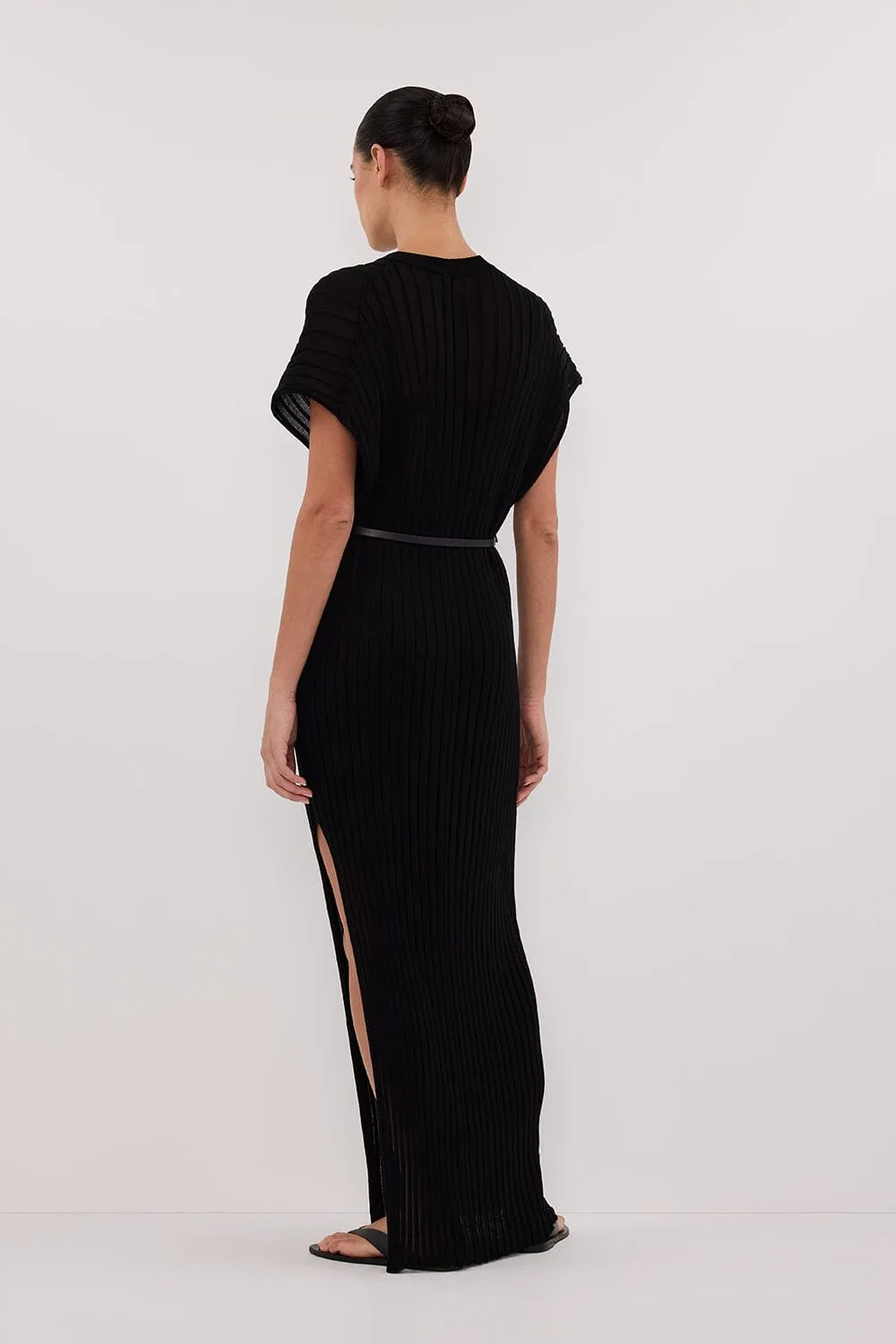 JADE BLACK KNIT MAXI DRESS