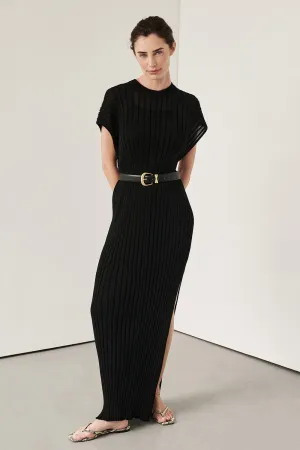 JADE BLACK KNIT MAXI DRESS