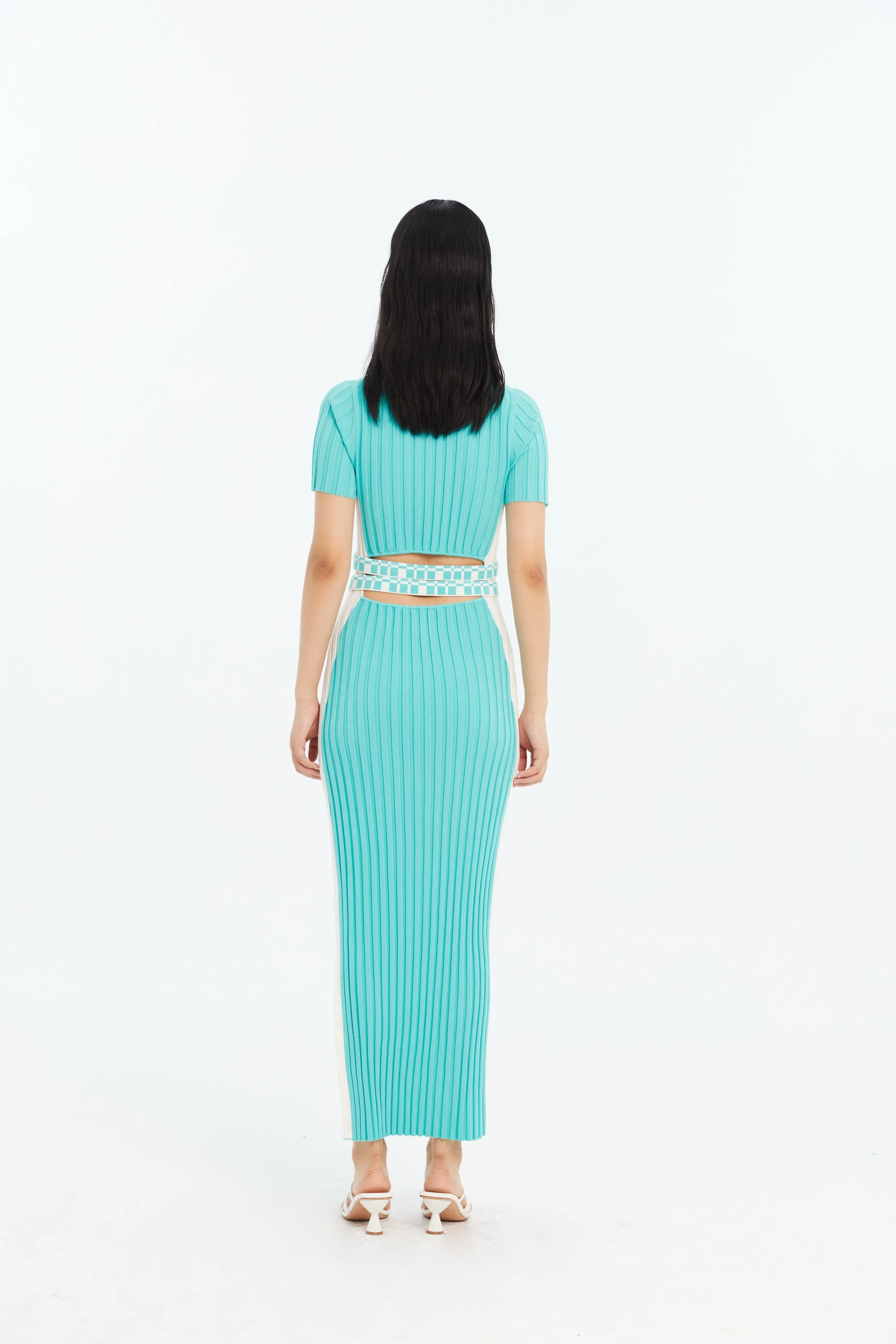 JODIE ECO PLEATED LONG DRESS