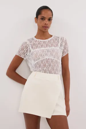 JULIE CREAM TAILORED SKORT