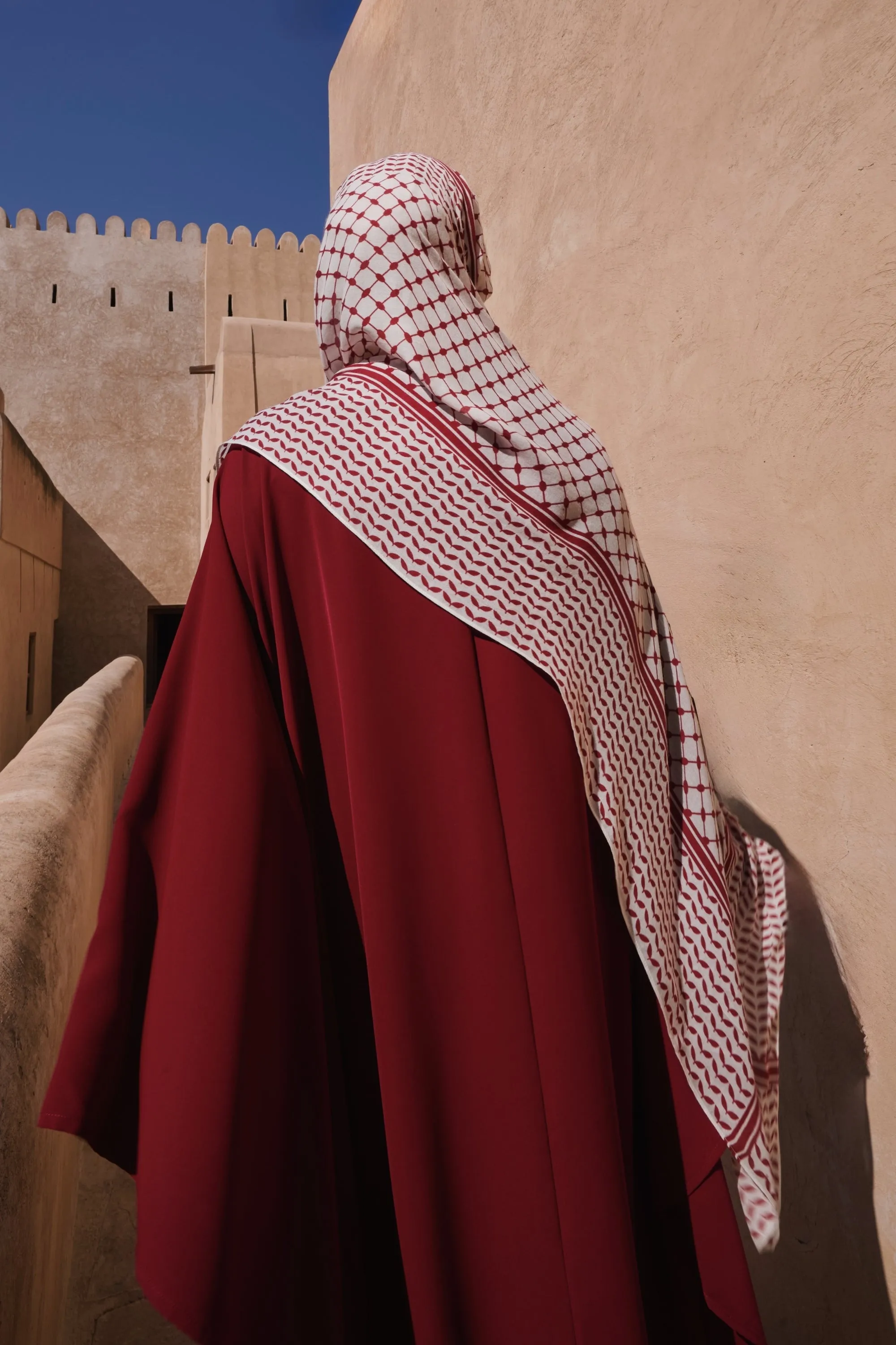 Keffiyeh Modal Hijab - Sumac Red