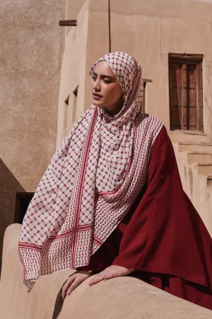 Keffiyeh Modal Hijab - Sumac Red