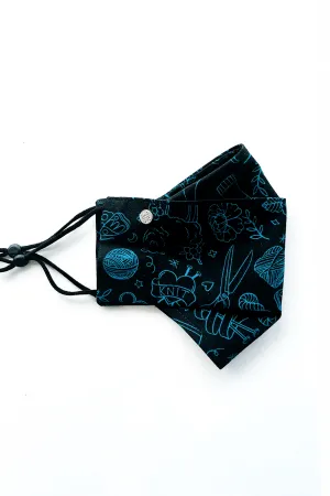 Knitting Lover Print (Box Pleated Mask with Filter Pocket)