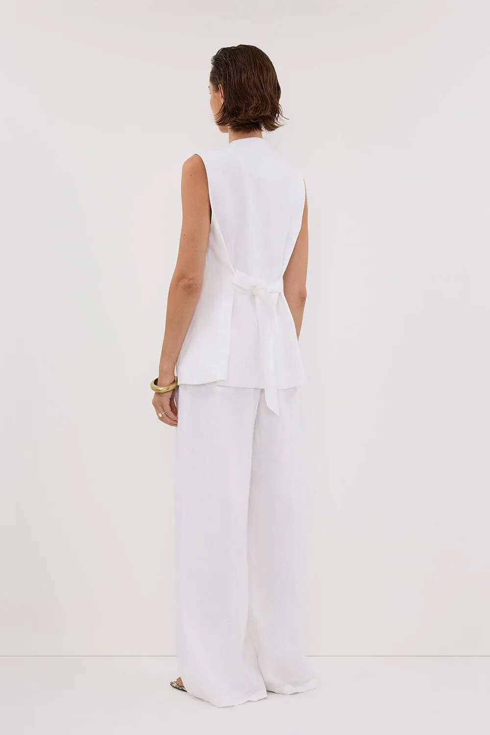 KNOX WHITE LINEN VEST
