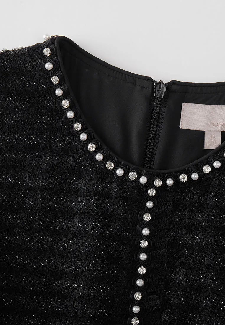 Layered Shimmer Mesh Embellished Dress
