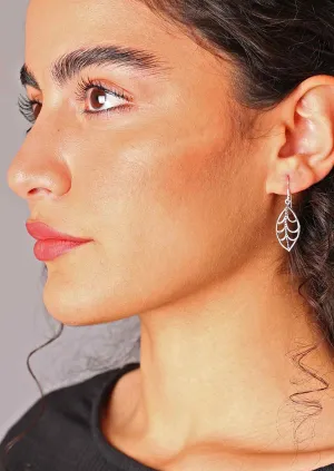Leaf Lace Silver Earrings