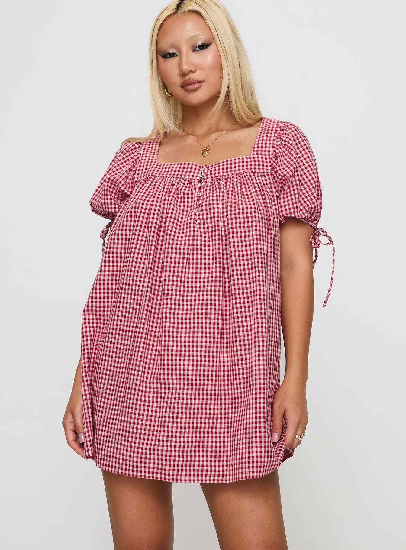 Lilibet Mini Dress Red Gingham