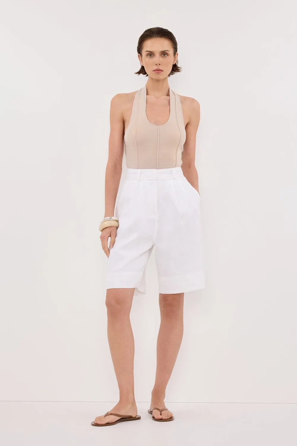 LISS STONE HALTER KNIT TOP