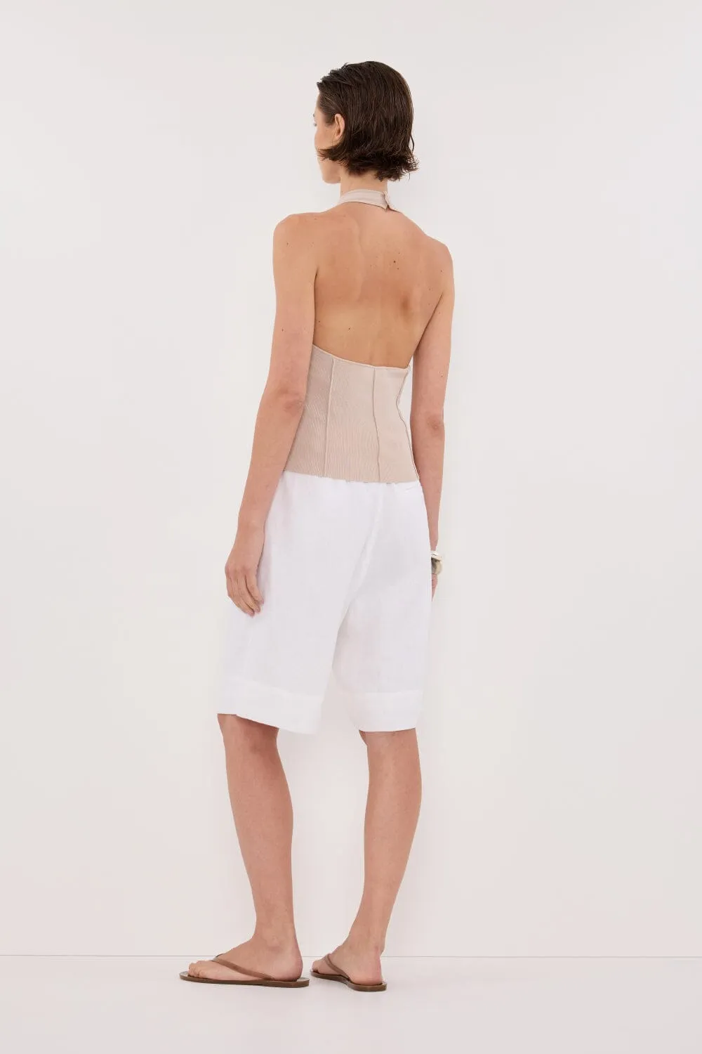 LISS STONE HALTER KNIT TOP