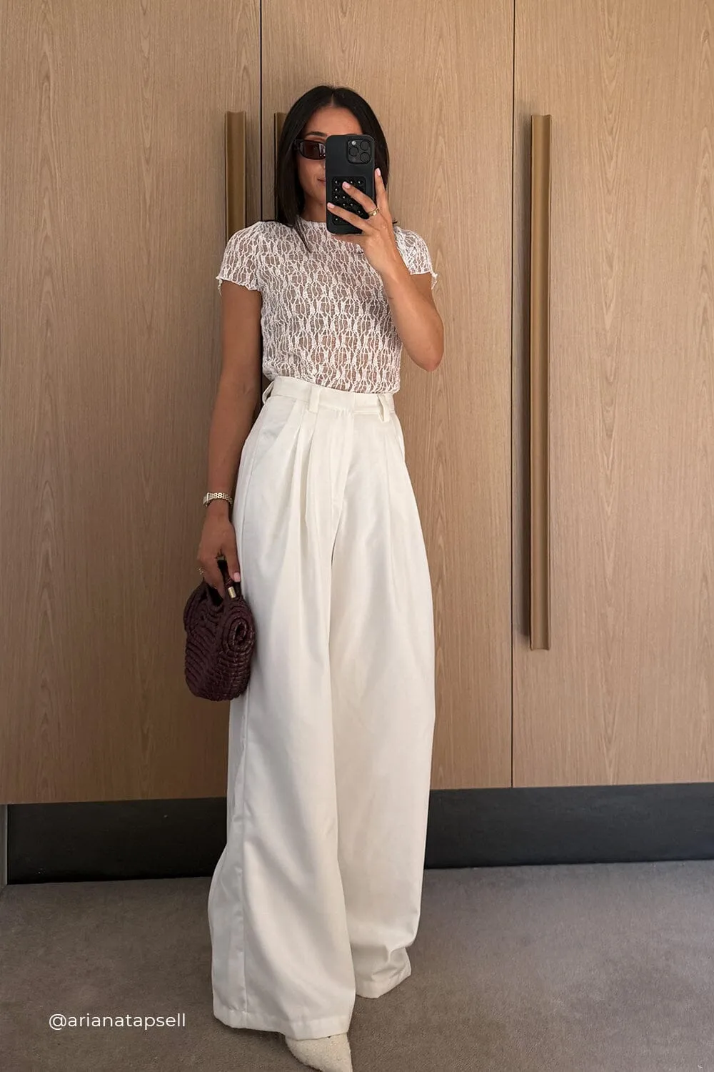 LIZZIE WHITE LACE CAP SLEEVE TOP
