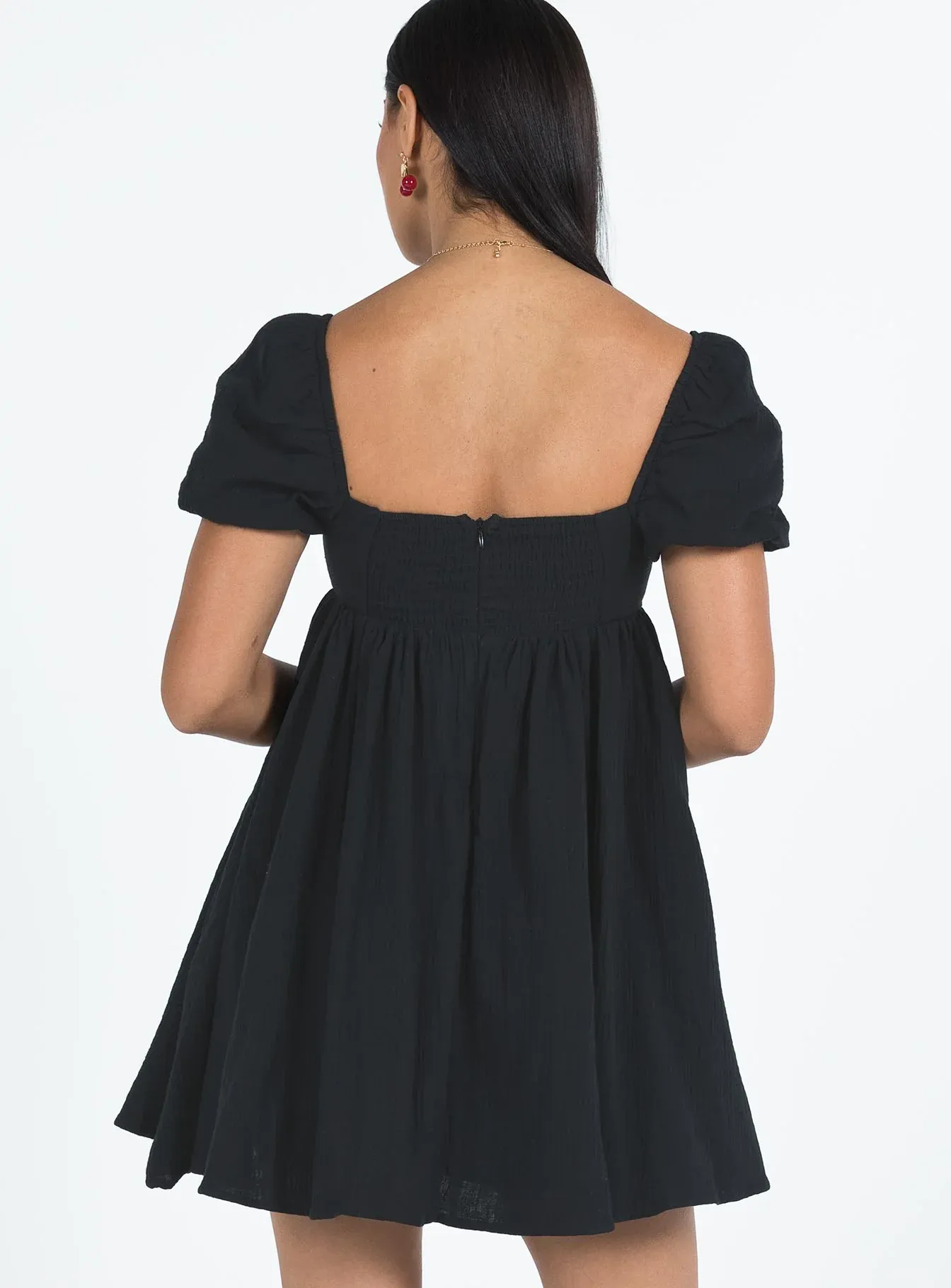 Lorna Short Sleeve Mini Dress Black