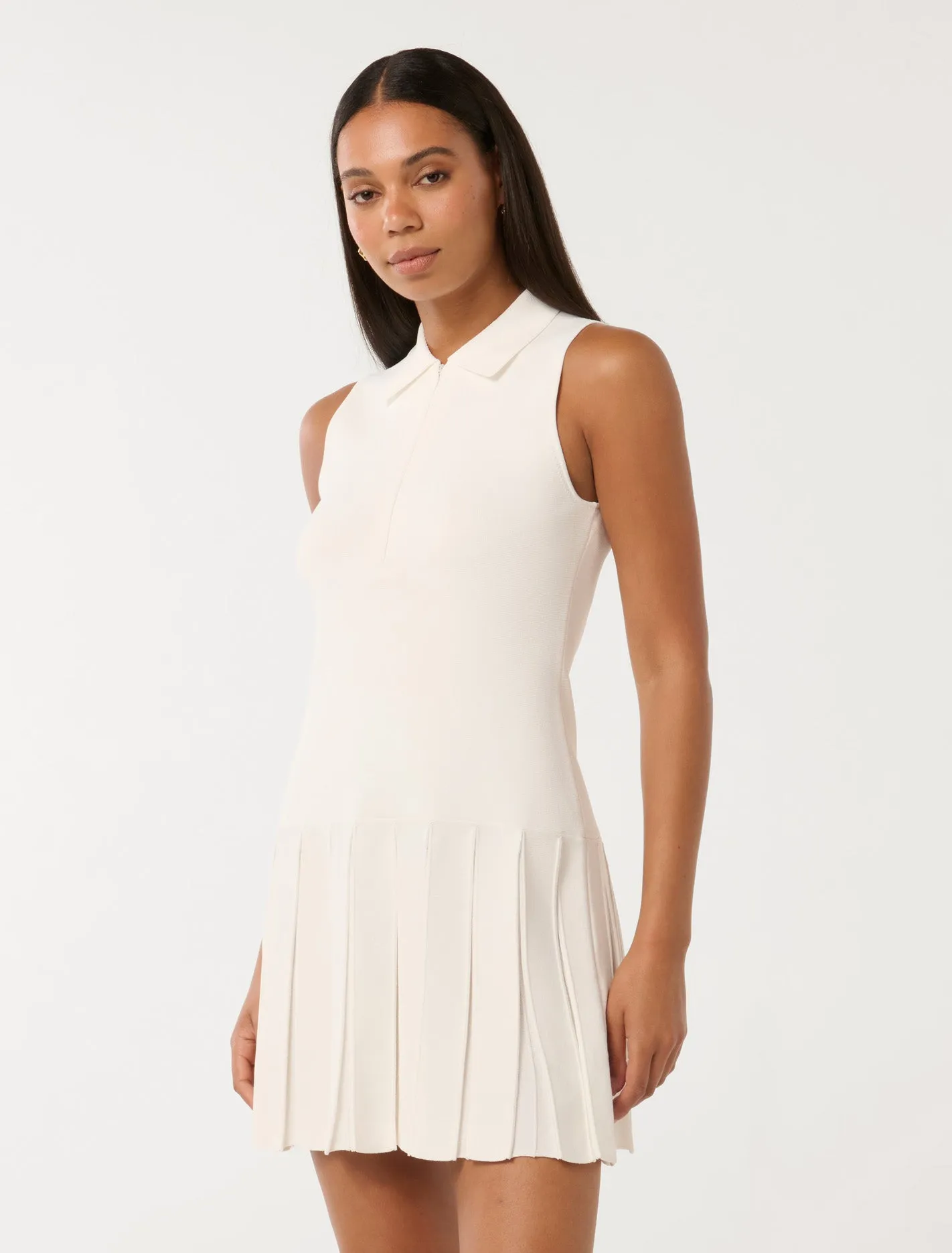 Lulu Pleat Hem Knit Mini Dress