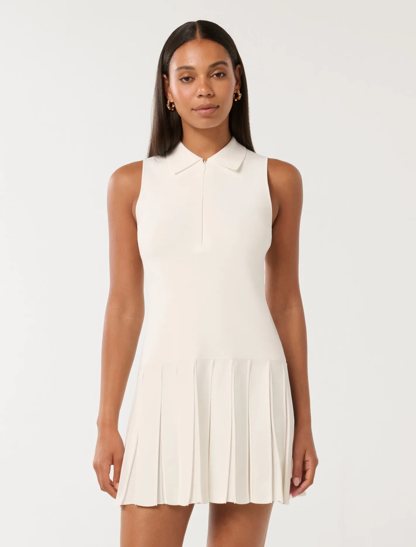 Lulu Pleat Hem Knit Mini Dress