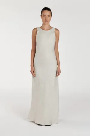 LYRA NATURAL LINEN MIDI DRESS