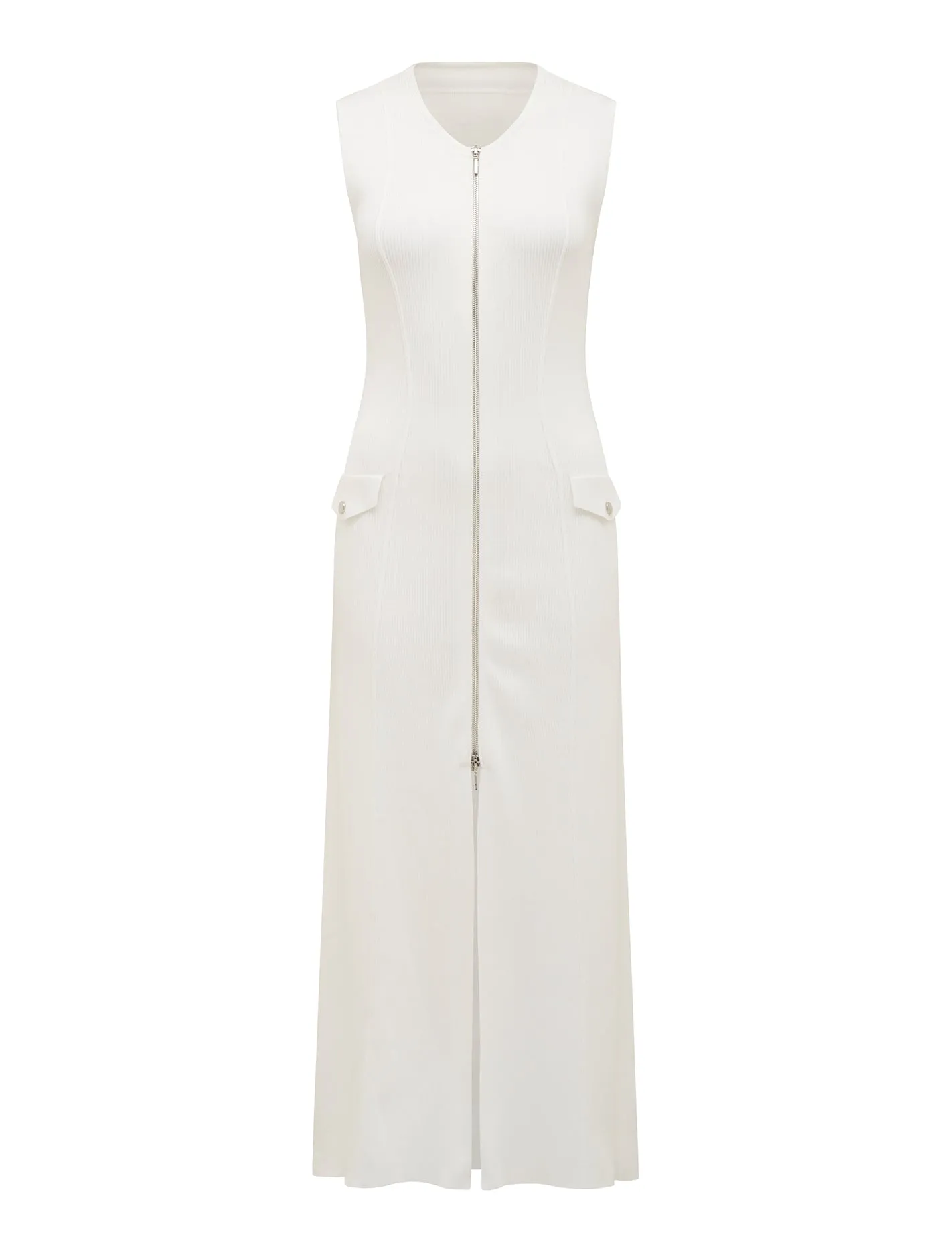 Maddie Zip Detail Midi Dress