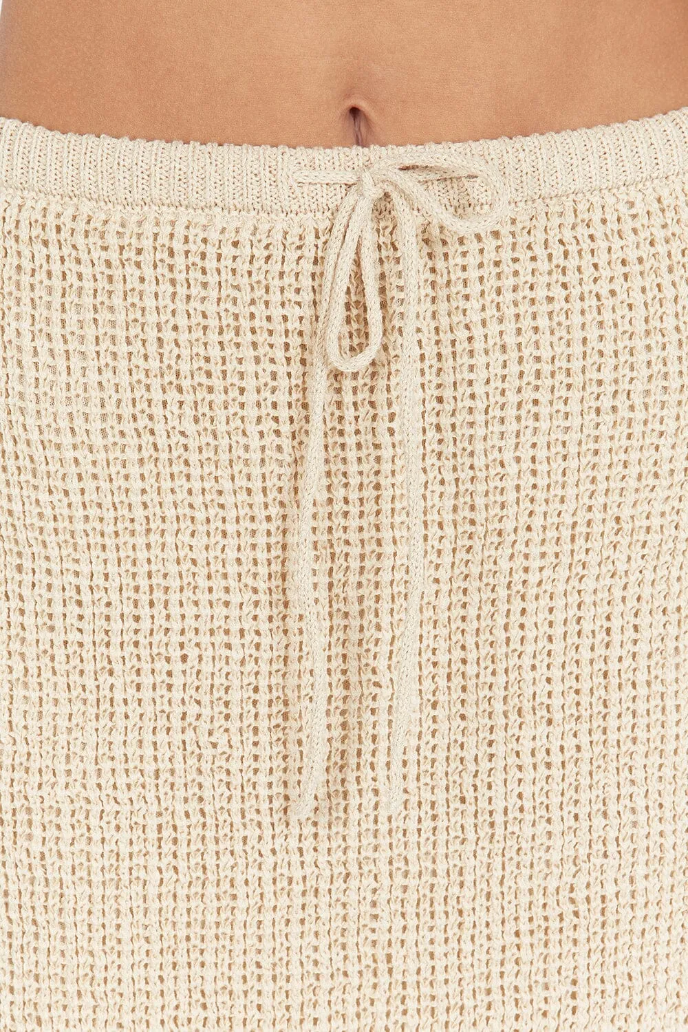 MARGOT WHEAT CROCHET MINI SKIRT