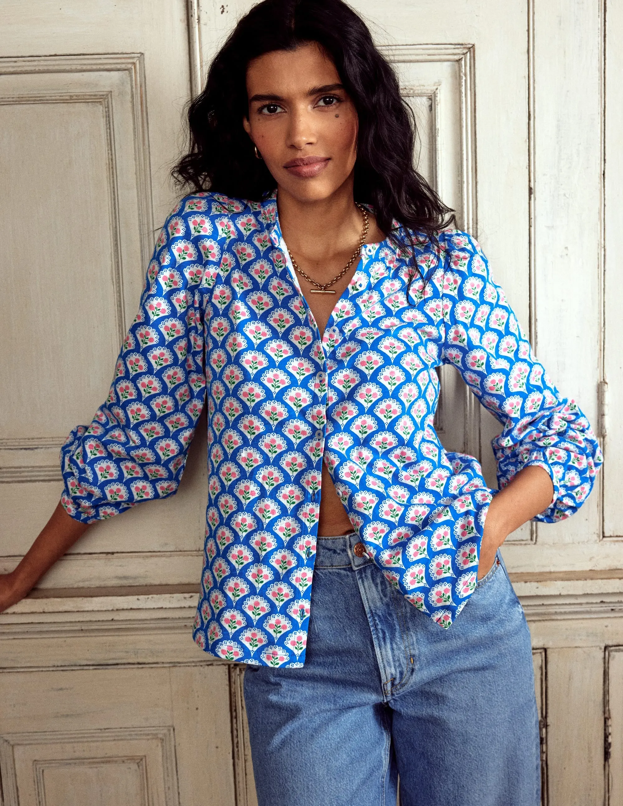 Marina Jersey Shirt-Gallery Blue. Blossom Terrace
