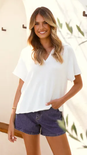 Marza Knit Top - White