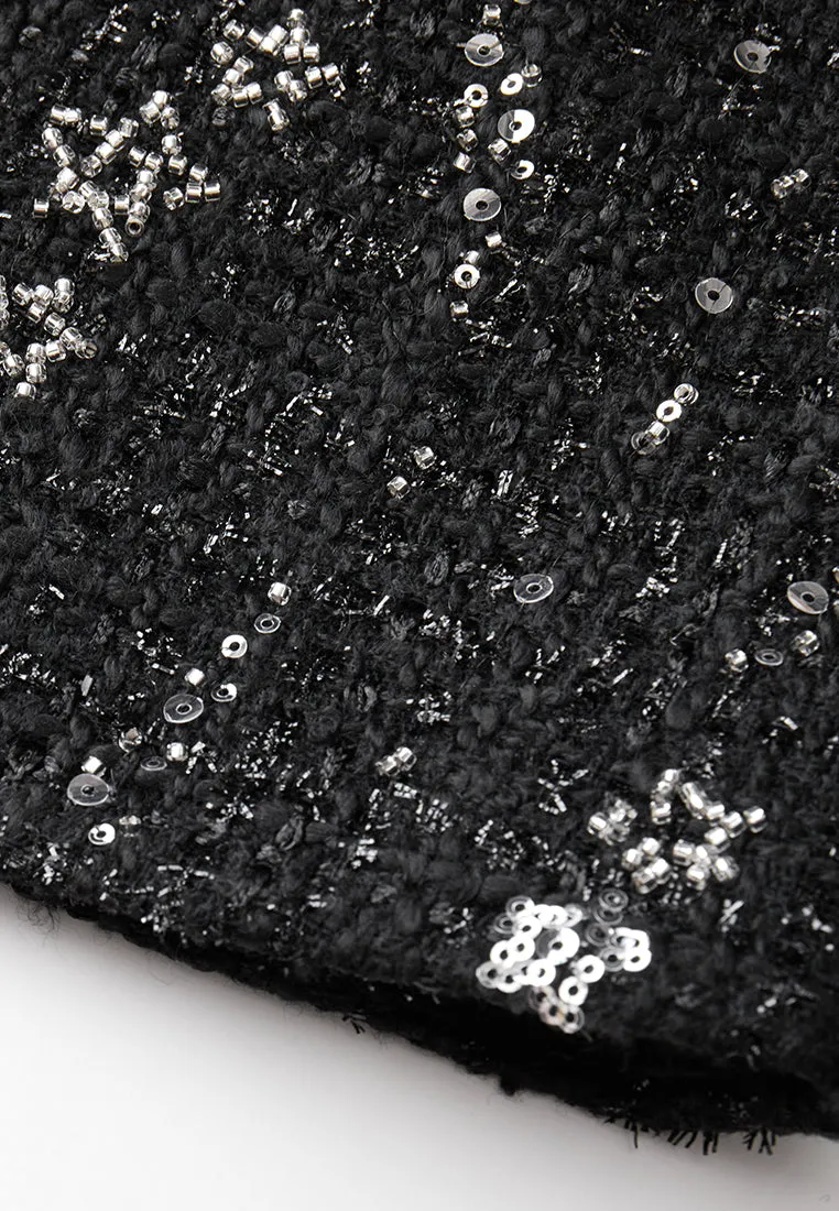 Meteor Shower Embellished Sleeveless Dress