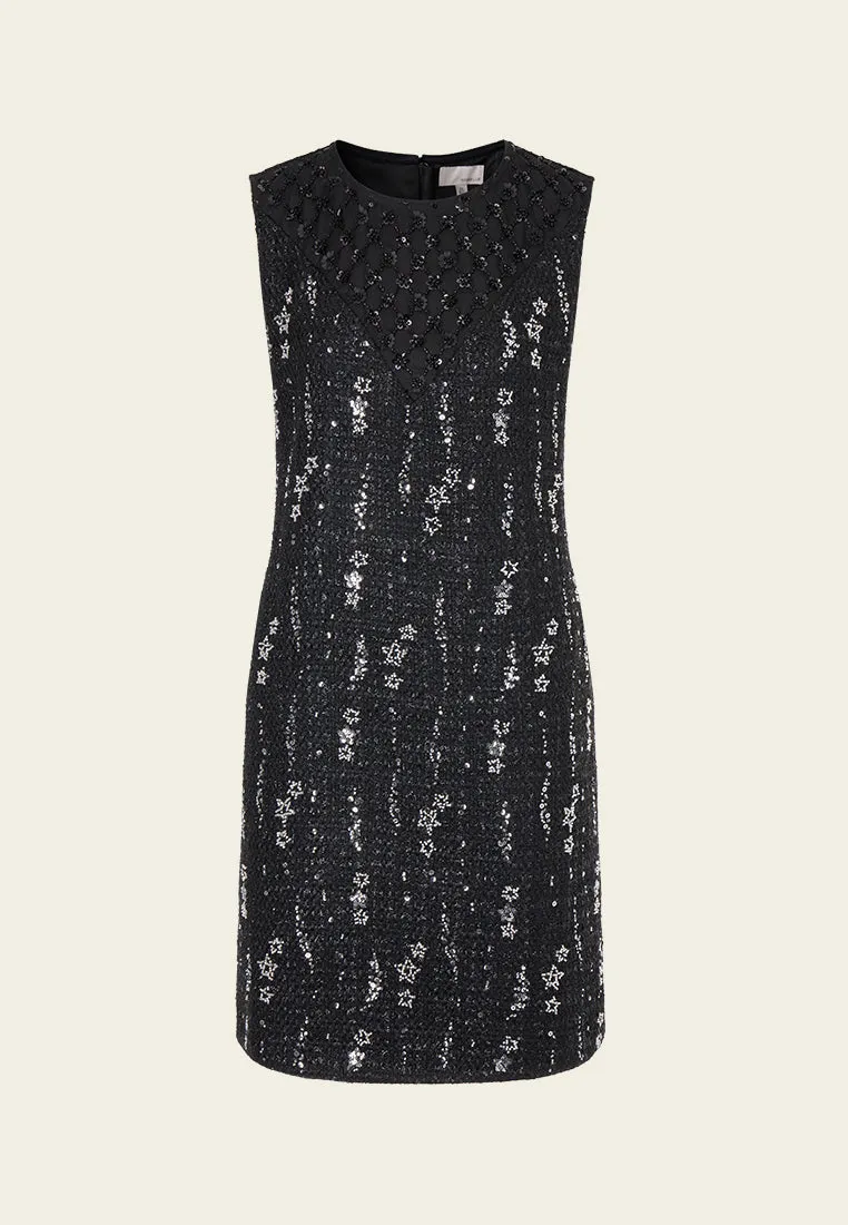 Meteor Shower Embellished Sleeveless Dress