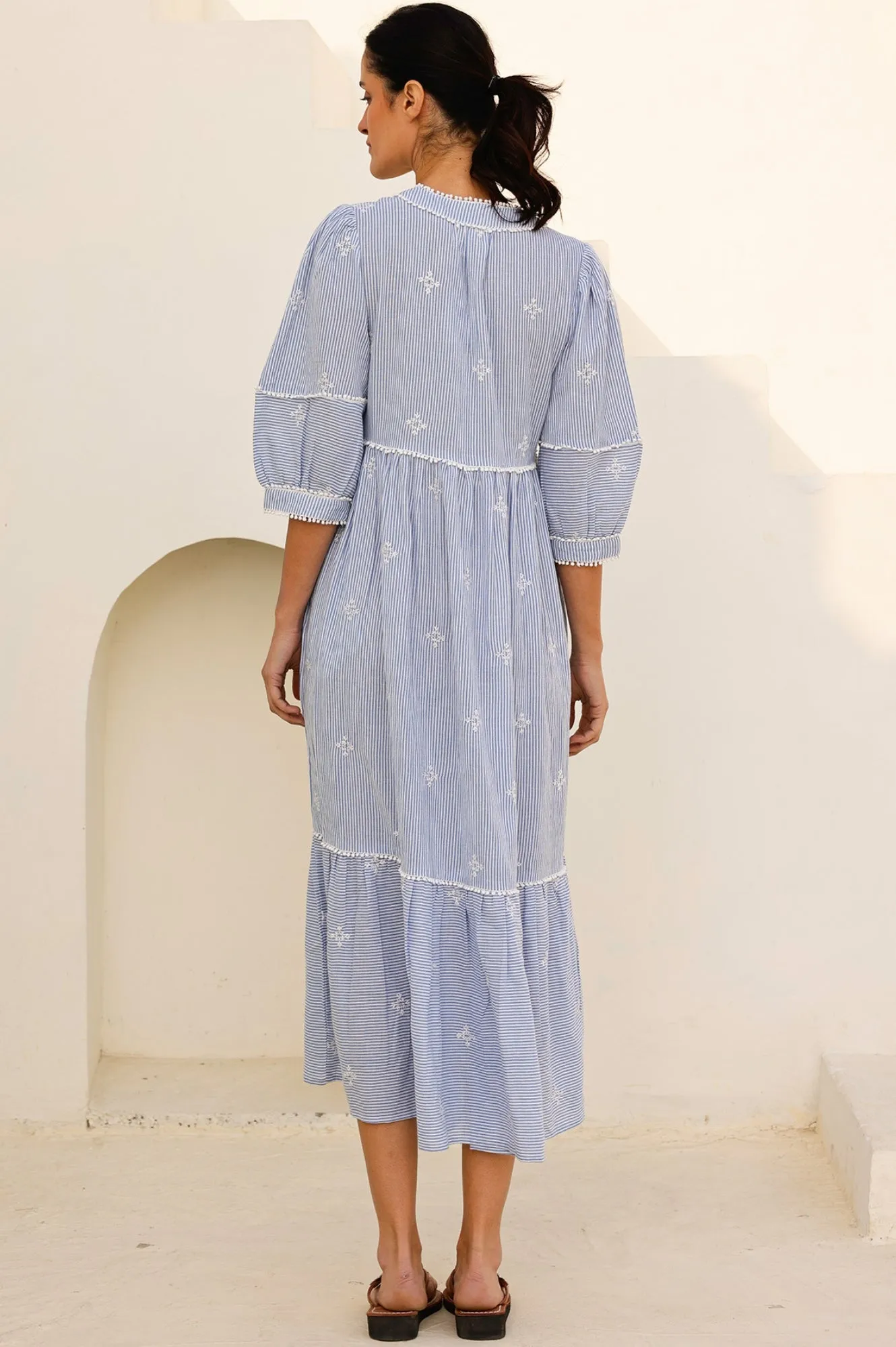 Mindy Dress | Stripe Blue
