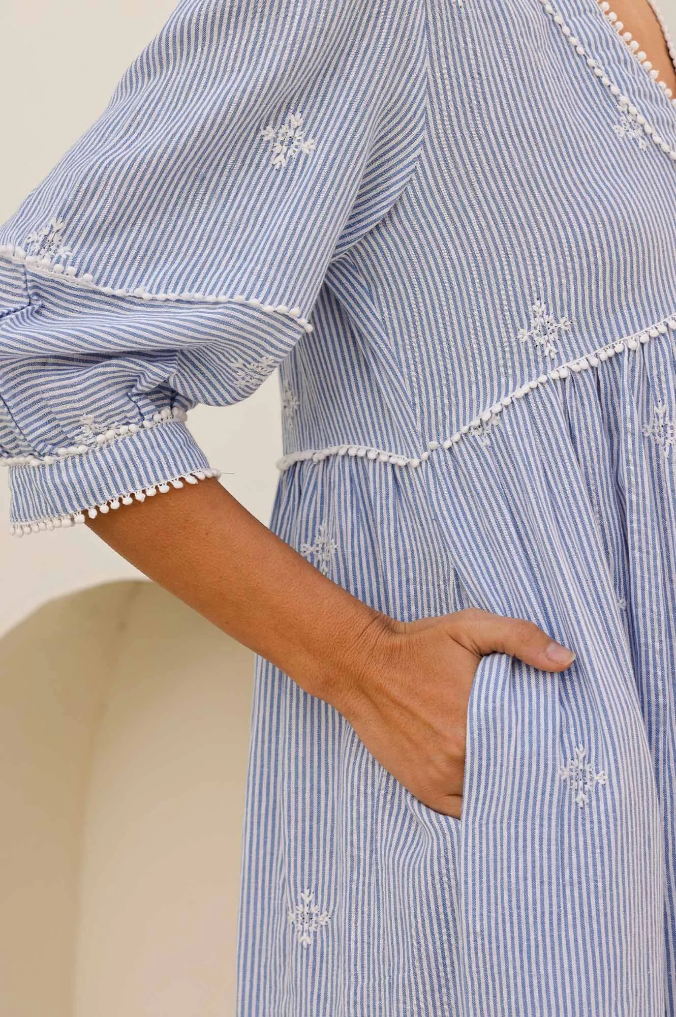 Mindy Dress | Stripe Blue