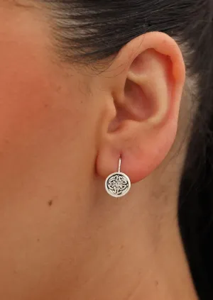 Mini Woven Medallion Silver Earrings
