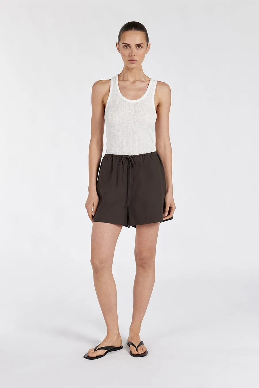 MINNIE BITTER CHOC COTTON SHORT