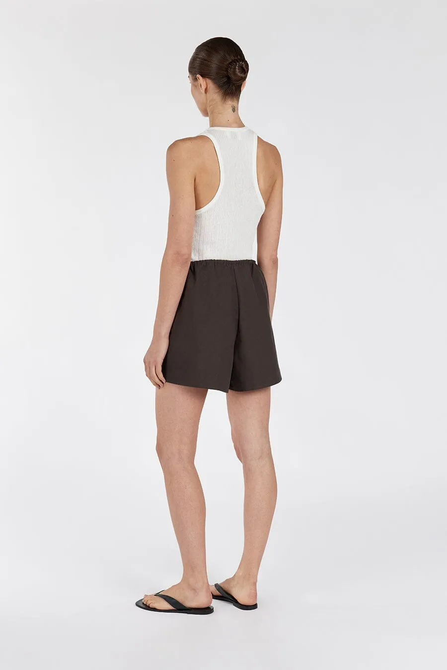 MINNIE BITTER CHOC COTTON SHORT