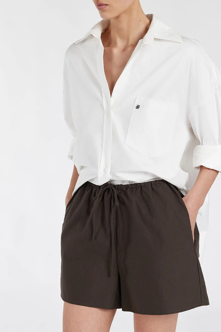 MINNIE BITTER CHOC COTTON SHORT