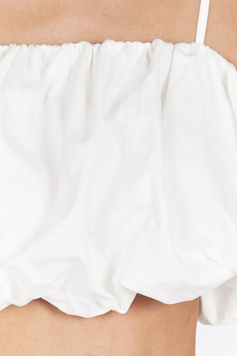 MONTY WHITE BUBBLE CROP TOP