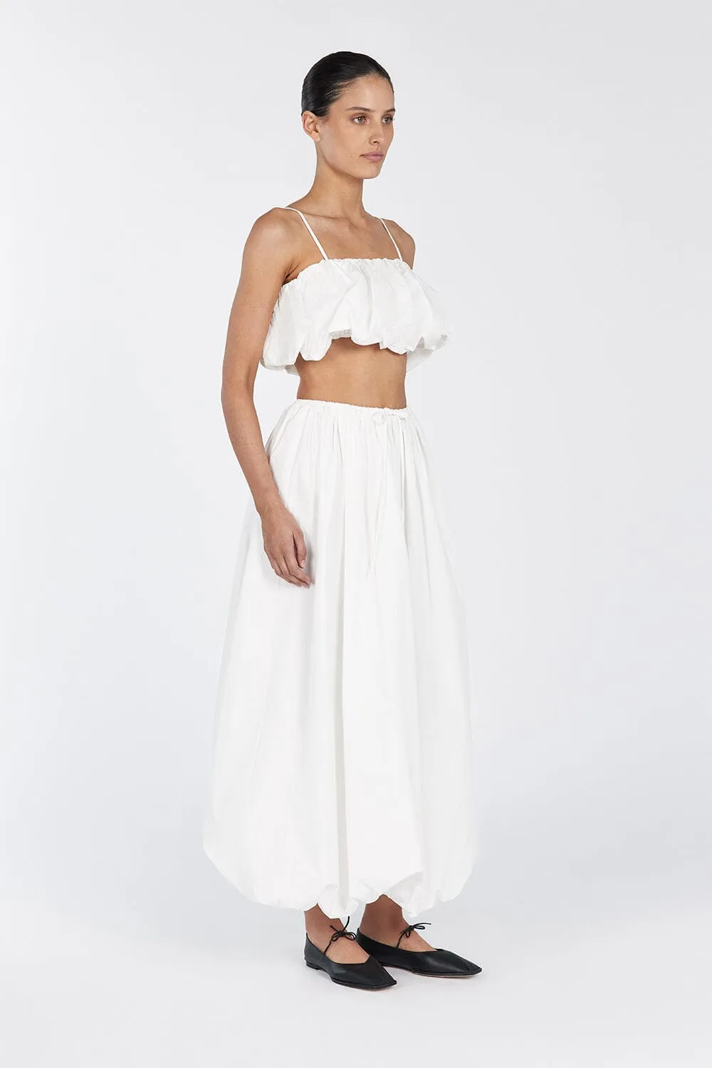 MONTY WHITE BUBBLE CROP TOP