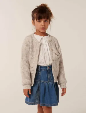 Nellie Girls Bow Knit Cardigan