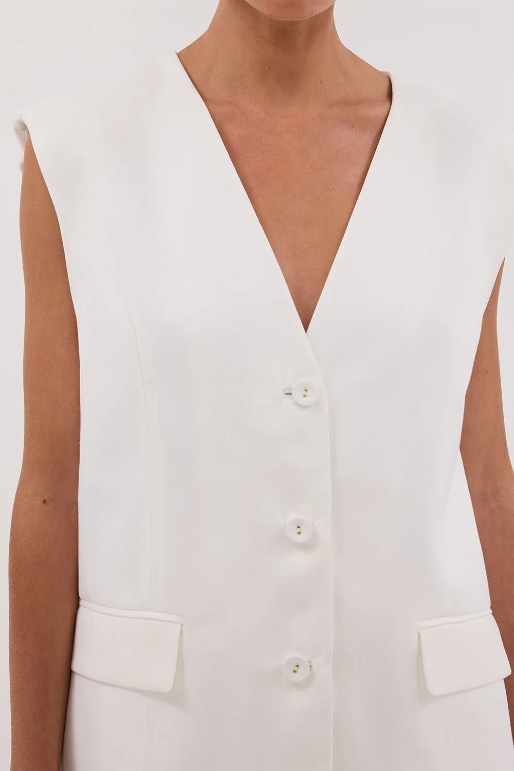 OLIVER WHITE OVERSIZED VEST